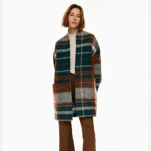 EUC Aritzia Wilfred Elm Women's Plaid Jacket Green and Brown Size M